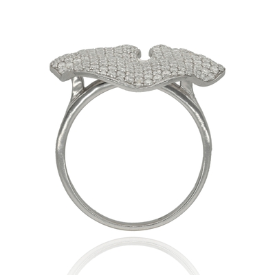 Fehér arany gyűrű 55-ös méret (B10566_3I)